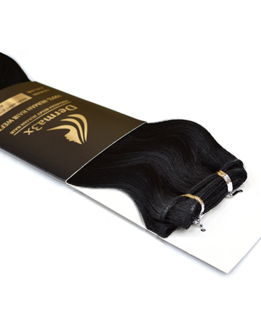 Τρέσες μαλλιών φυσική ΣΠΑΣΤΗ 50cm Χρώμα-1 μαύρο