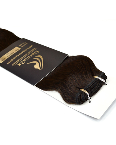 Τρέσες μαλλιών φυσική ΣΠΑΣΤΗ 50cm Χρώμα-1Β καστανό σκούρο