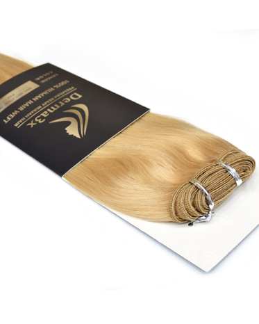 Τρέσες φυσικό μαλλί ίσιο 50cm Χρώμα-22 ξανθό ανοιχτό μπεζ