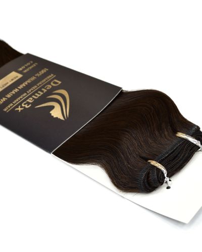 Τρέσες μαλλιών φυσική ΣΠΑΣΤΗ 50cm Χρώμα-1Β καστανό σκούρο