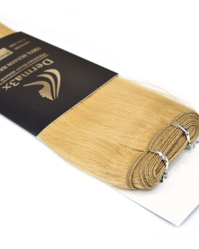 Τρέσες φυσικό μαλλί ίσιο 50cm Χρώμα-24 ξανθό ανοιχτό χρυσό