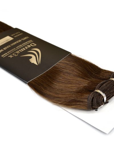 Τρέσες φυσικό μαλλί ίσιο 50cm Χρώμα-4 καστανό μεσαίο