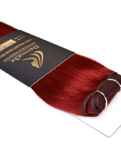 Τρέσες φυσικό μαλλί ίσιο 50cm Χρώμα-K κόκκινο